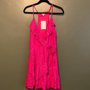 Pink Lace LoveFire Dress—Size Lg—NEVER WORN